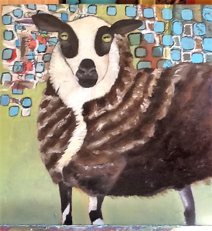  Goat in a fur coat Medium Oil on canvas Size 3' x 2' x 4"