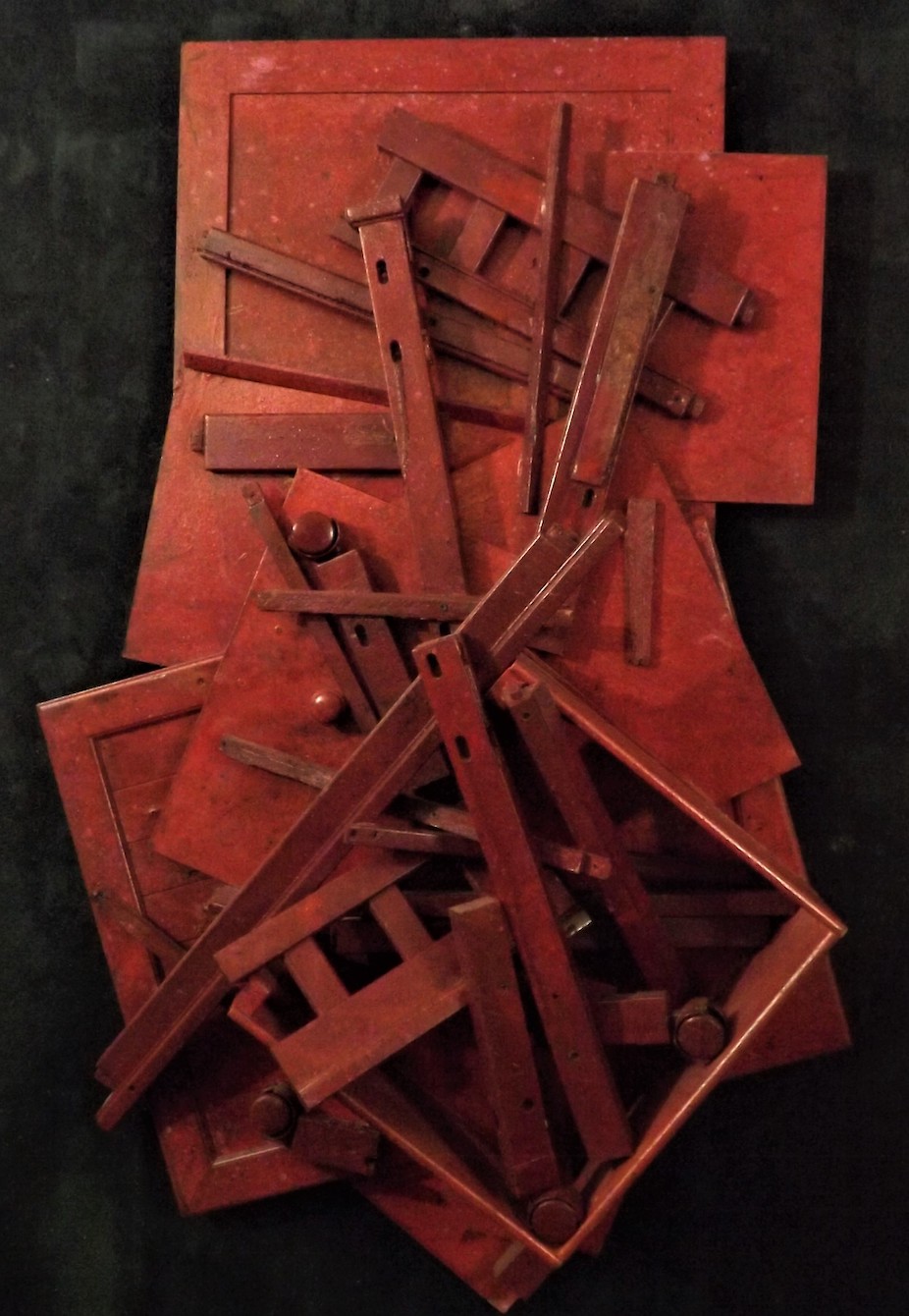 Debris Field #10 | furniture shards, acrylic/polycrylic | 51" x 36" x 10"