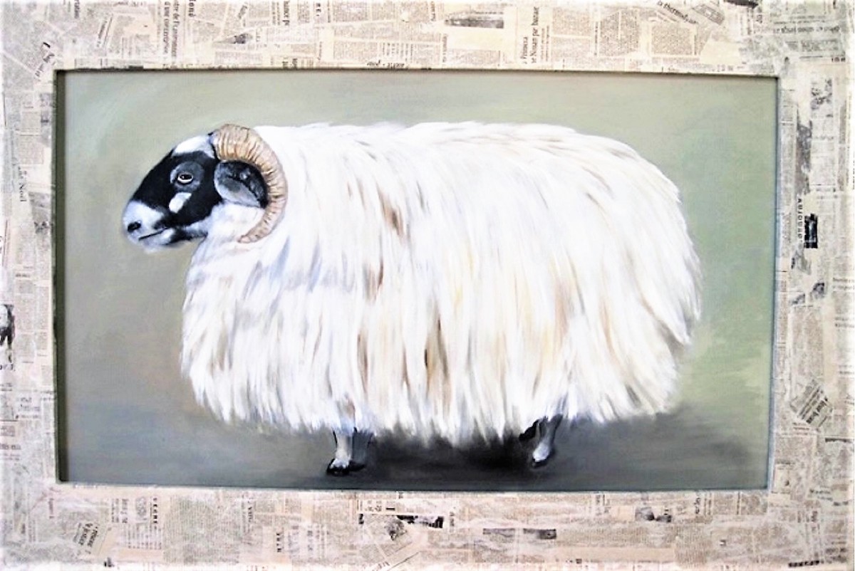 A Warm Goat Medium Oil on canvas Size 3' x 2' x 4"